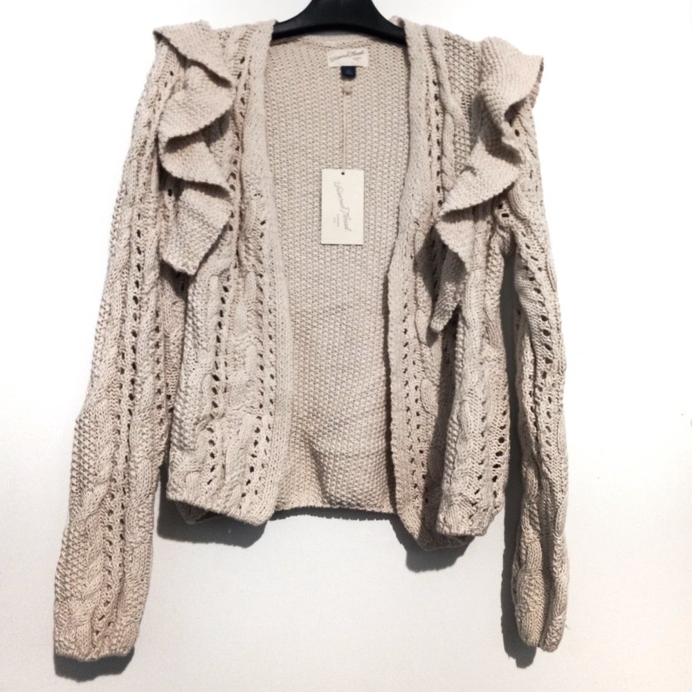 Universal Thread Ruffle Cardigan Cream - Picture 2 of 4